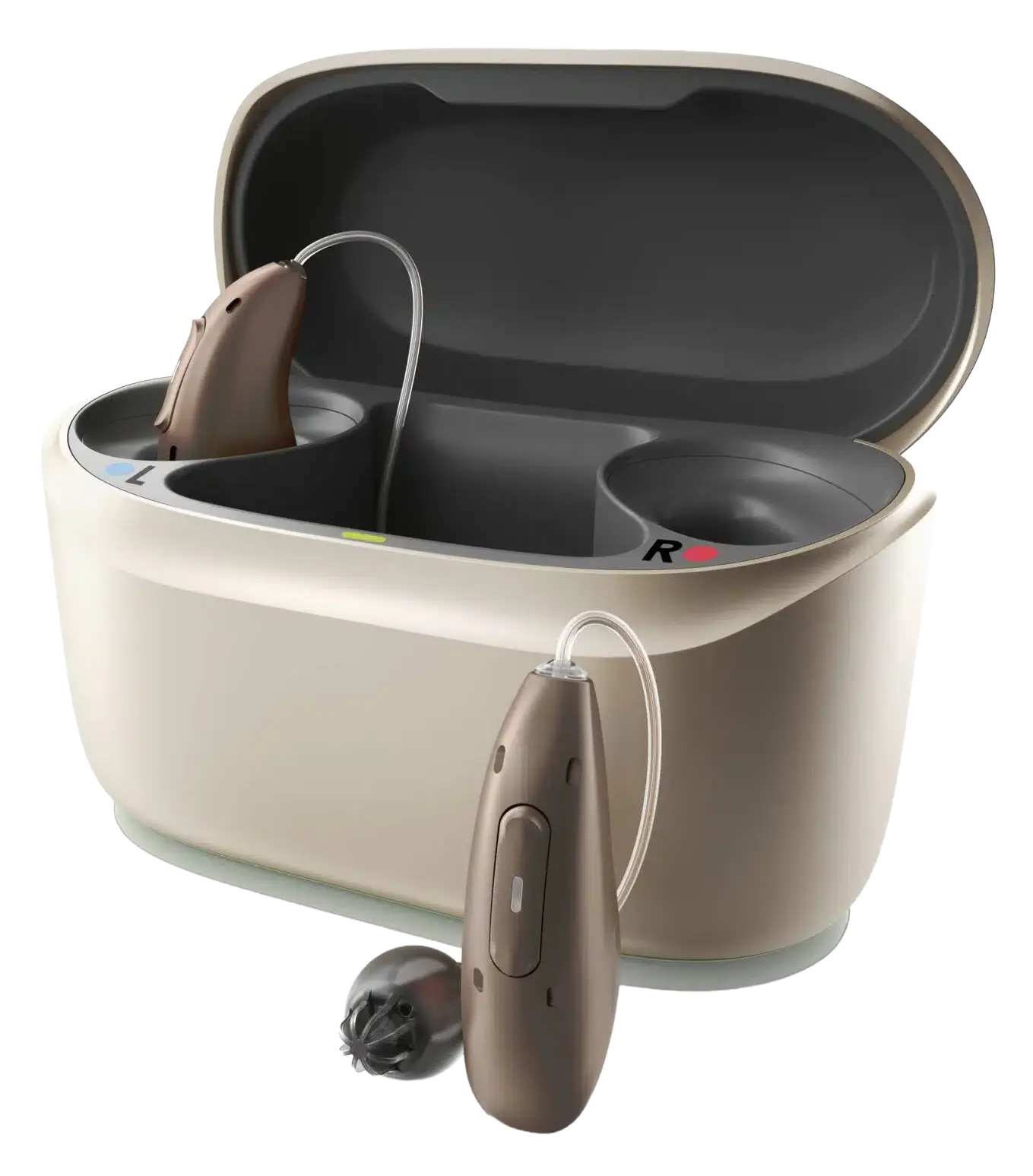 Person using Bluetooth hearing aid with smartphone for clear calls